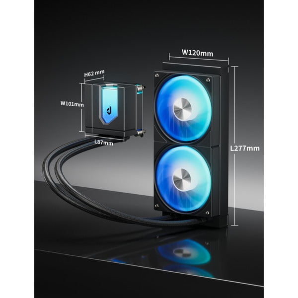 upHere 240mm水冷CPUクーラー E240KC 黒 【キャンセル不可・北海道沖縄離島配送不可】