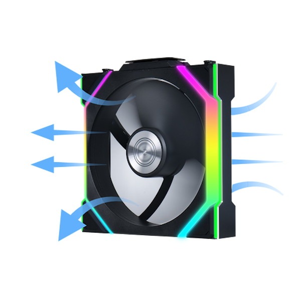 LIAN LI �磻��쥹 ARGB�ե��� UF-RS-SL120-WLS-1B �ղ�ž ���󥰥�ѥå� 120mm �֥�å� �ڥ���󥻥��Բġ��̳�ƻ����Υ�������Բġ�