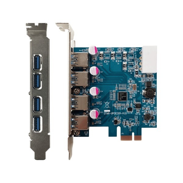 玄人志向 Renesas μPD720201搭載 USB3.2 Gen1(USB3.0) Type-A x4 インターフェース (PCI-Express x1接続) USB3.0RA-P4-PCIE 【キャンセル不可・北海道沖縄離島配送不可】