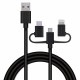 ELECOM ���쥳�� MPA-AMBLCAD12BK ���ώ��Ď̎�����USB�����̎ގ� 3in1 microUSB+Type-C+Lightning 1.2m �̎ގ׎��� �ڥ���󥻥��Բġ��̳�ƻ����Υ�������Բġ�