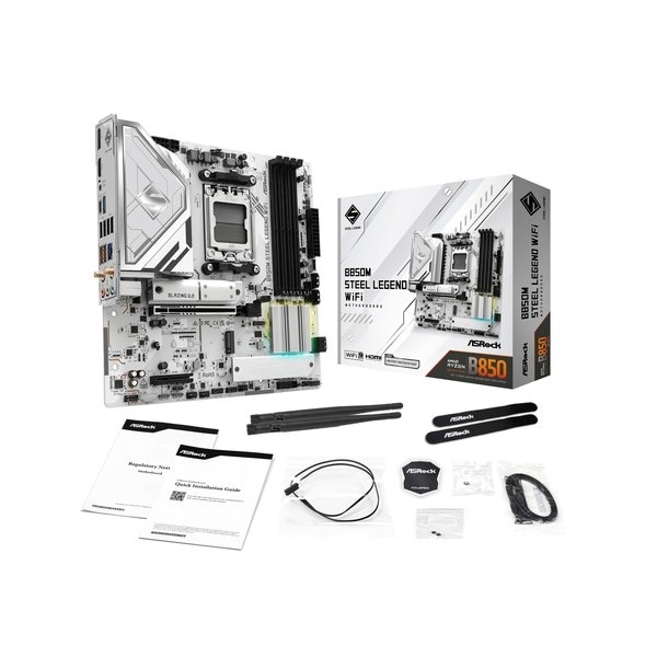 ASRock マザーボード B850M Steel Legend WiFi AM5 AMD B850 MicroATX DDR5 【キャンセル不可・北海道沖縄離島配送不可】