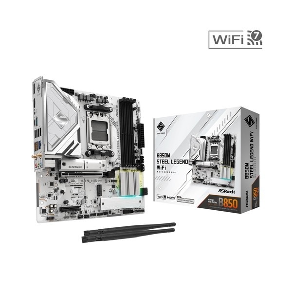 ASRock マザーボード B850M Steel Legend WiFi AM5 AMD B850 MicroATX DDR5 【キャンセル不可・北海道沖縄離島配送不可】