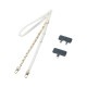 ELECOM エレコム P-STSDH2CHWH スマホ ショルダー ストラップ 約55〜68cm ソフトレザー&ゴールドチェーンタイプ ストラップシート付 長さ調整可 斜めがけ 肩掛け 首掛け ホワイト【キャンセル不可・北海道沖縄離島配送不可】