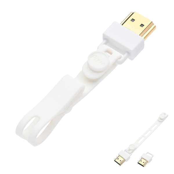 Pixio HDMIコネクタストラップ White ホワイト PXCSH1WH-O モニター下スペース活用 推し活 端子保護【キャンセル不可・北海道沖縄離島配送不可】