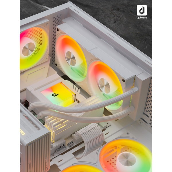 upHere 240mm水冷CPUクーラー E240TC 白 【キャンセル不可・北海道沖縄離島配送不可】