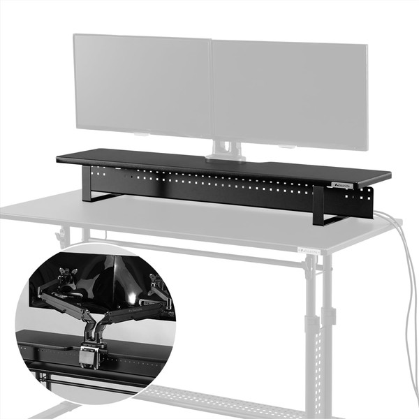 Bauhutte ワイドモニタースタンド ブラック BHS-1100MS-BK 幅110x奥26cm モニターアーム後付けに対応 配線整理/隠し可能 ※デスクは別売りです 【代引・日時指定・キャンセル不可・北海道沖縄離島配送不可】 -メーカー直送- ※メーカー在庫潤沢