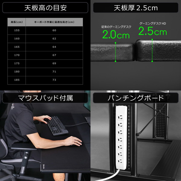 4589946148503 Bauhutte ゲーミングデスクHD BHD-1200HDM-WD 木目