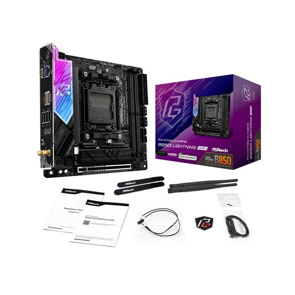 ASRock ޥܡ B850I Lightning WiFi AM5 AMD B850 Mini ITX DDR5 ڥ󥻥Բġ̳ƻΥԲġ