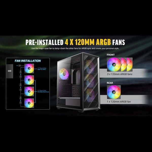 PCケース ENERMAXミドルタワーケース OSTROG Pink ECA3253-PW トップ