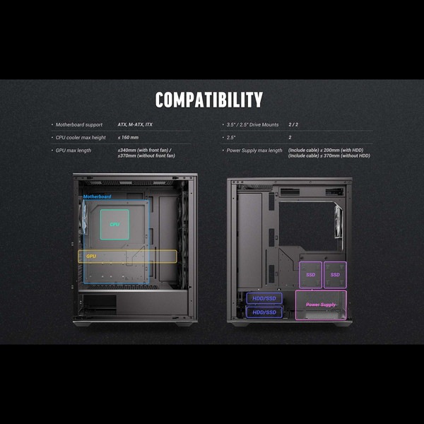 Antec PCケース AX85 ARGB ファン4基標準搭載 ATX/Micro-ATX/ITX対応 裏配線スペース採用 ミドルタワー ブラック 【キャンセル不可・北海道沖縄離島配送不可】