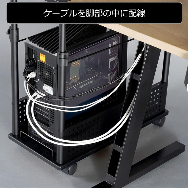 Bauhutte ゲーミングデスク ケーブルマスター 脚部 BHD-CM-BK 配線整理 簡単掃除 選べる天板 ブラック ※脚部と天板は別売りです 【代引・日時指定・キャンセル不可・北海道沖縄離島配送不可】 -メーカー直送- ※メーカー在庫欠品中
