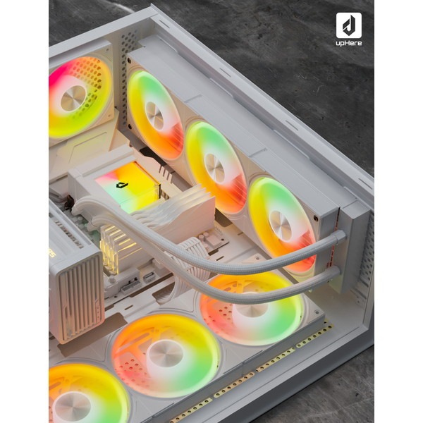 upHere 360mm水冷CPUクーラー E360TC 白 【キャンセル不可・北海道沖縄離島配送不可】