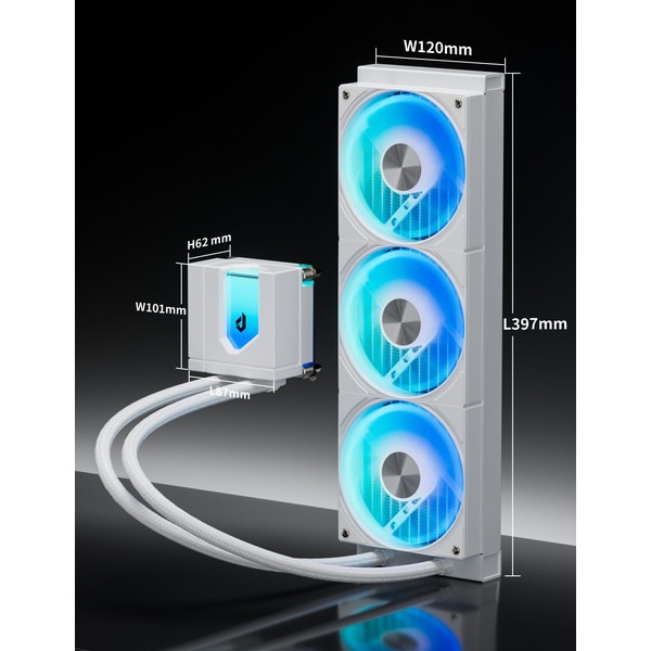 upHere 360mm水冷CPUクーラー E360TC 白 【キャンセル不可・北海道沖縄離島配送不可】