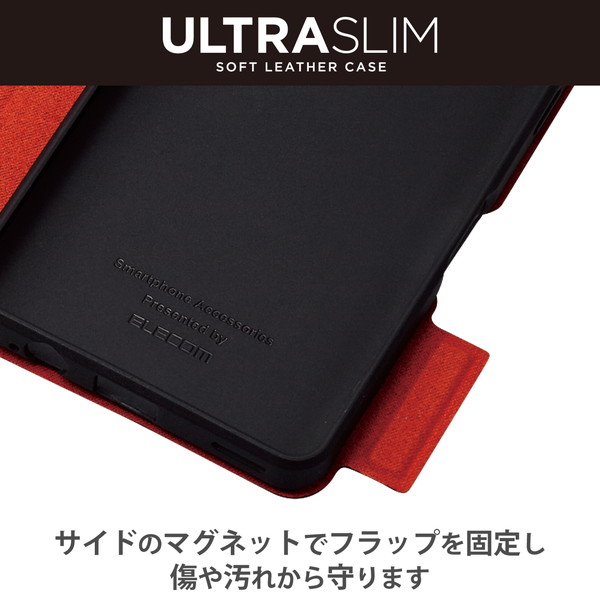 ELECOM ���쥳�� PM-S225PLFUBK AQUOS sense7 plus ������ ���С� �쥶�� ��Ģ�� �ޥ��ͥå� �ե�å� �Ѿ׷� �׷�ۼ� ���� ���� ������ɵ�ǽ�� UltraSlim �֥�å��ڥ���󥻥��Բġ��̳�ƻ����Υ�������Բġ�