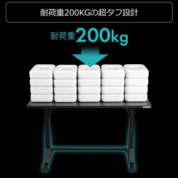 Bauhutte ゲーミングデスク ステーブル テーブル (脚部) BHD-ST-LEG-BK 揺れ軽減 耐荷重200kg 選べる天板 ブラック ※脚部と天板は別売りです 【代引・日時指定・キャンセル不可・北海道沖縄離島配送不可】 -メーカー直送- ※メーカー在庫潤沢