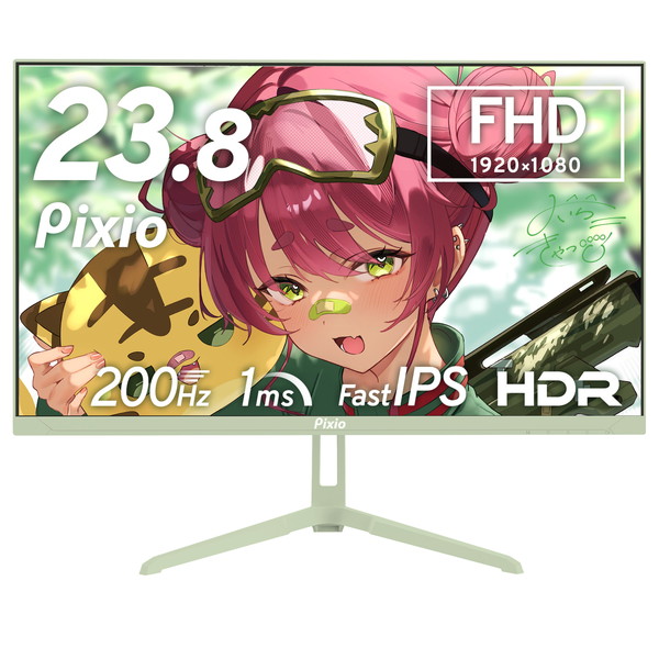 ゲーミングモニター Pixio PX248 Wave / Mint Green PX248WAVEMT-O 23.8インチ FHD 200Hz 1920x1080 入力端子:HDMIx1/DPx1 液晶ディスプレイ Hamee株式会社 【キャンセル不可・北海道沖縄離島配送不可】