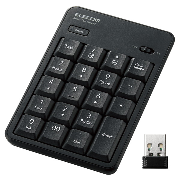 ELECOM エレコム TK-TDM022SKBK テンキー ワイヤレス 無線 USB接続 抗菌 静音 メンブレン ブラック【キャンセル不可・北海道沖縄離島配送不可】