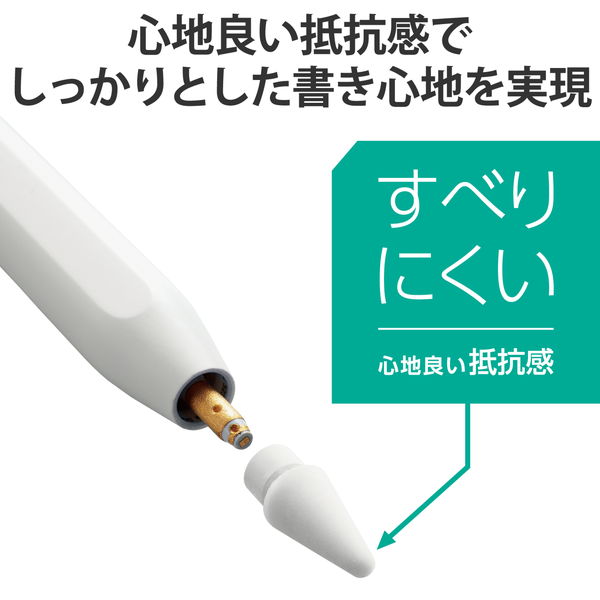 ELECOM エレコム P-TIPAPY01WH Apple Pencil 用 交換ペン先 第1世代 第2世代 対応 3個入り しっかりとした書き心地 高抵抗感 高摩擦感 ホワイト【キャンセル不可・北海道沖縄離島配送不可】