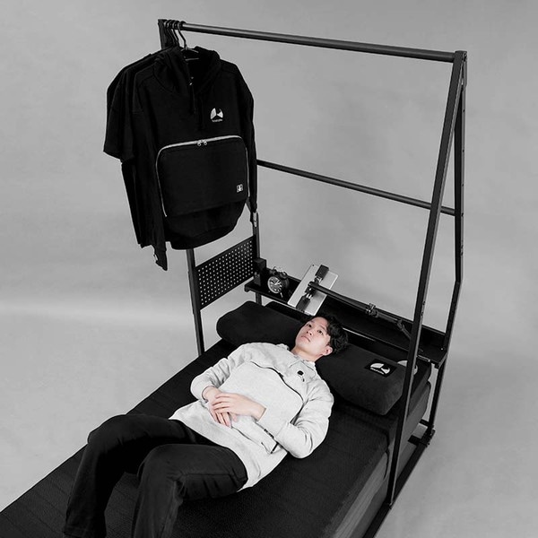 Bauhutte バウヒュッテ ベッドハンガーラック ブラック BHB-1000HR 【代引・日時指定・キャンセル不可・北海道沖縄離島配送不可】 -メーカー直送- ※メーカー在庫潤沢