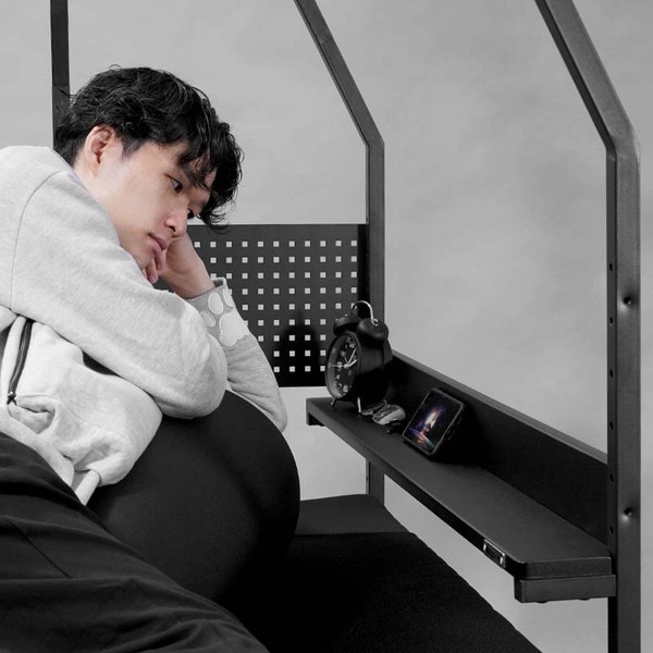 Bauhutte バウヒュッテ ベッドハンガーラック ブラック BHB-1000HR 【代引・日時指定・キャンセル不可・北海道沖縄離島配送不可】 -メーカー直送- ※メーカー在庫潤沢