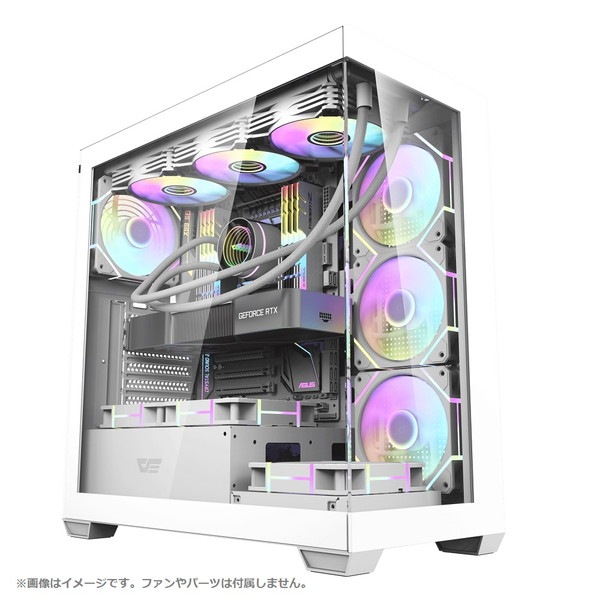 darkFlash PC������ DS900 White DS900-WHITE+TYPE-C �ߥɥ륿� �ԥ顼�쥹 ATX/Micro-ATX/Mini-ITX �ڥ���󥻥��Բġ��̳�ƻ����Υ�������Բġ� -������-