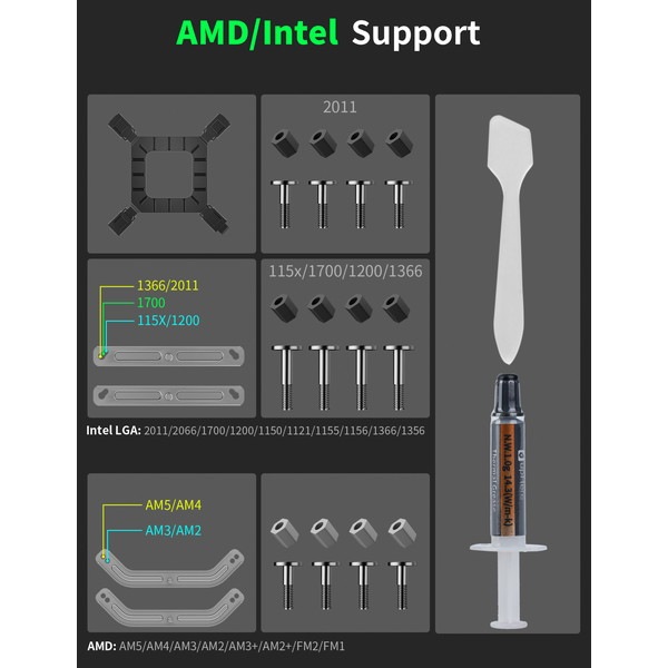 upHere シングルファン空冷CPUクーラー UP1T4 白 【キャンセル不可・北海道沖縄離島配送不可】