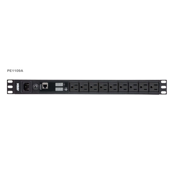 ATEN ラックマウントPDU ( 1U / 100V / 15A / NEMAタイプ 9ポート / 計測機能搭載 ) PE1109A【キャンセル不可・北海道沖縄離島配送不可】-お取り寄せ-