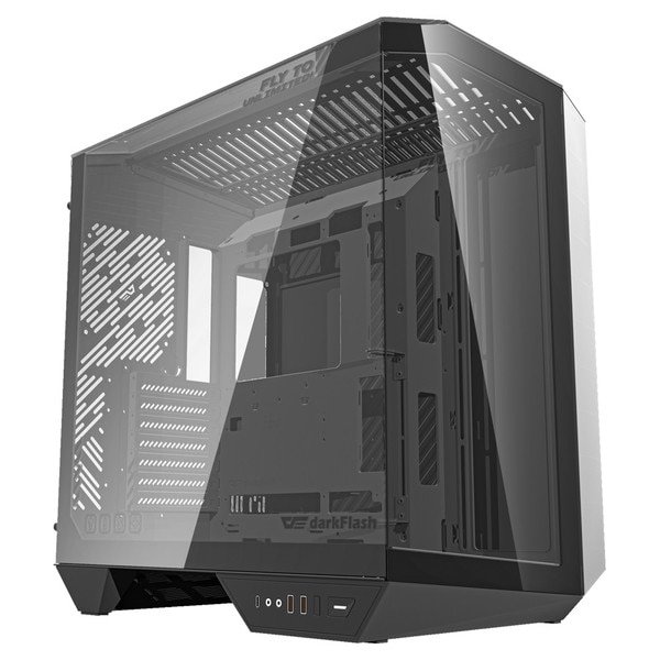 darkFlash PC������ DY470 Black DY470-PCCASE-BLACK �ǥ奢������С� ATX/BTF(ASUS)/Micro-ATX/Mini-ITX �ڥ���󥻥��Բġ��̳�ƻ����Υ�������Բġ� -������-