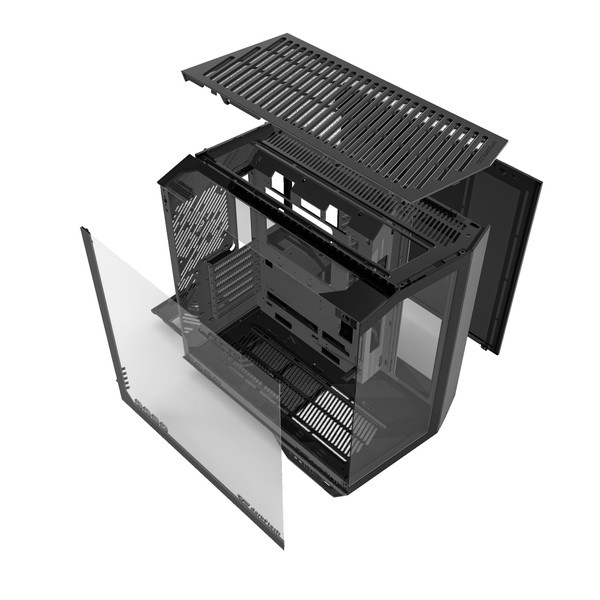 darkFlash PC������ DY470 Black DY470-PCCASE-BLACK �ǥ奢������С� ATX/BTF(ASUS)/Micro-ATX/Mini-ITX �ڥ���󥻥��Բġ��̳�ƻ����Υ�������Բġ� -������-
