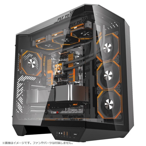 darkFlash PC������ DY470 Black DY470-PCCASE-BLACK �ǥ奢������С� ATX/BTF(ASUS)/Micro-ATX/Mini-ITX �ڥ���󥻥��Բġ��̳�ƻ����Υ�������Բġ� -������-