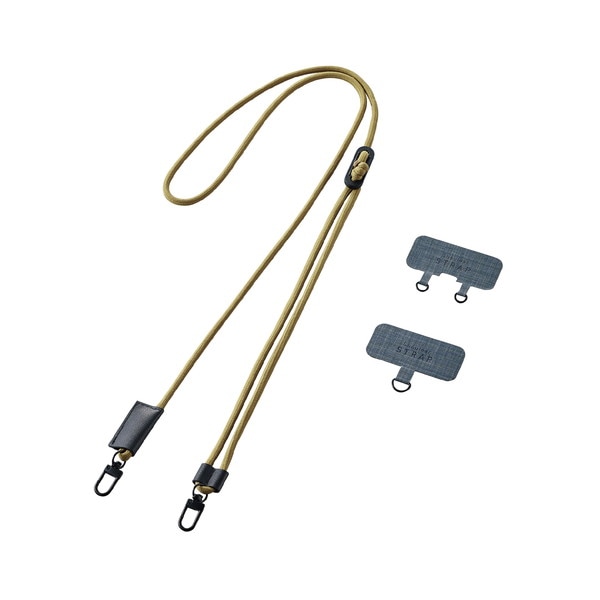 ELECOM エレコム P-STSDH2RKH スマホ ショルダー ストラップ 約42〜78cm カジュアルタイプ ストラップシート付 長さ調整可 斜めがけ 肩掛け 首掛け 落下 盗難 紛失防止 カーキ【キャンセル不可・北海道沖縄離島配送不可】