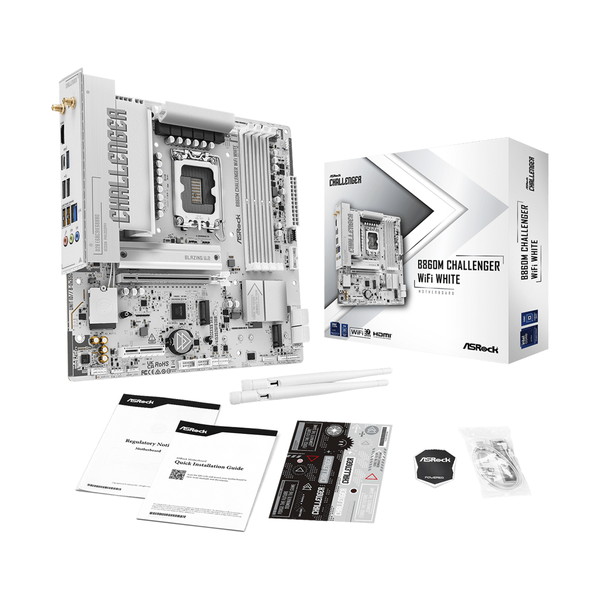 ASRock �ޥ����ܡ��� B860M Challenger WiFi White / LGA1851 / Micro ATX / DDR5 �ڥ���󥻥��Բġ��̳�ƻ����Υ�������Բġ�