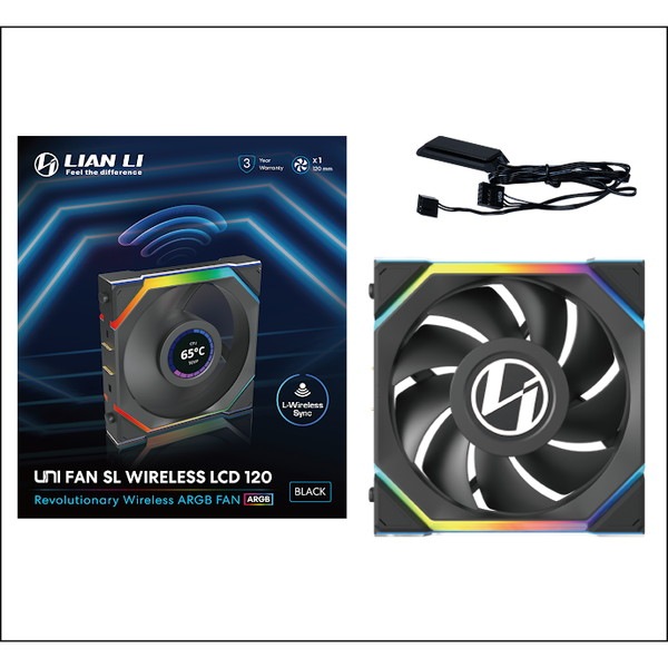 LIAN LI �磻��쥹 ARGB�ե��� UF-SL120-LCD-WLS-1B LCD��� ���ž ���󥰥�ѥå� 120mm �֥�å� �ڥ���󥻥��Բġ��̳�ƻ����Υ�������Բġ�