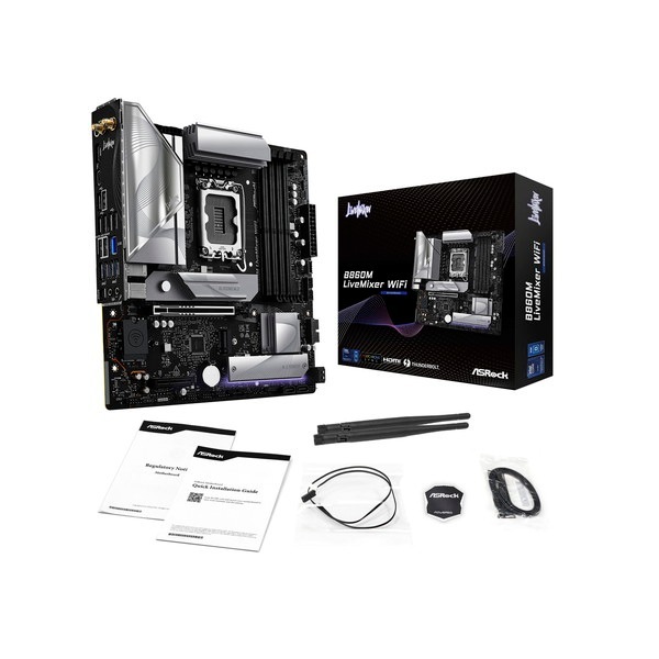 ASRock マザーボード B860M LiveMixer WiFi LGA1851 Intel B860 MircoATX DDR5 【キャンセル不可・北海道沖縄離島配送不可】