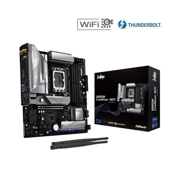 ASRock マザーボード B860M LiveMixer WiFi LGA1851 Intel B860 MircoATX DDR5 【キャンセル不可・北海道沖縄離島配送不可】