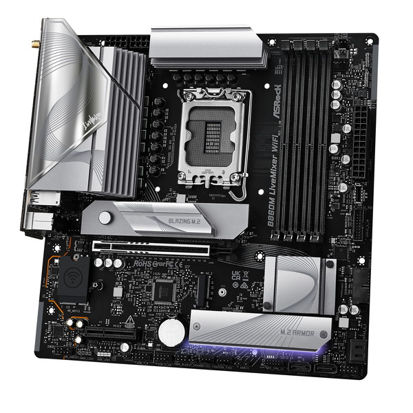 ASRock マザーボード B860M LiveMixer WiFi LGA1851 Intel B860 MircoATX DDR5 【キャンセル不可・北海道沖縄離島配送不可】