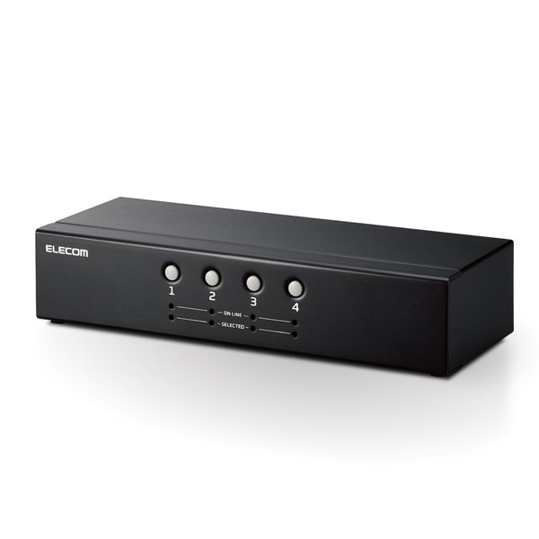 ELECOM ���쥳�� KVM-NVXSN4 KVM�����å� �ѥ�����4�� ���ش� �ǥ����ץ쥤ü�� VGA / �ޥ����������ܡ���ü�� USB PS/2 �� Windows 11 macOS �б� �� �Х��ѥ��ư�ڥ���󥻥��Բġ��̳�ƻ����Υ�������Բġ�