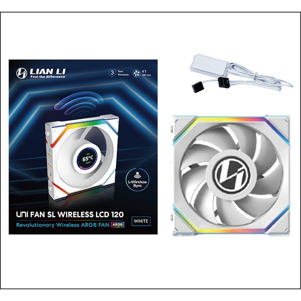 LIAN LI �磻��쥹 ARGB�ե��� UF-SL120-LCD-WLS-1W LCD��� ���ž ���󥰥�ѥå� 120mm �ۥ磻�� �ڥ���󥻥��Բġ��̳�ƻ����Υ�������Բġ�