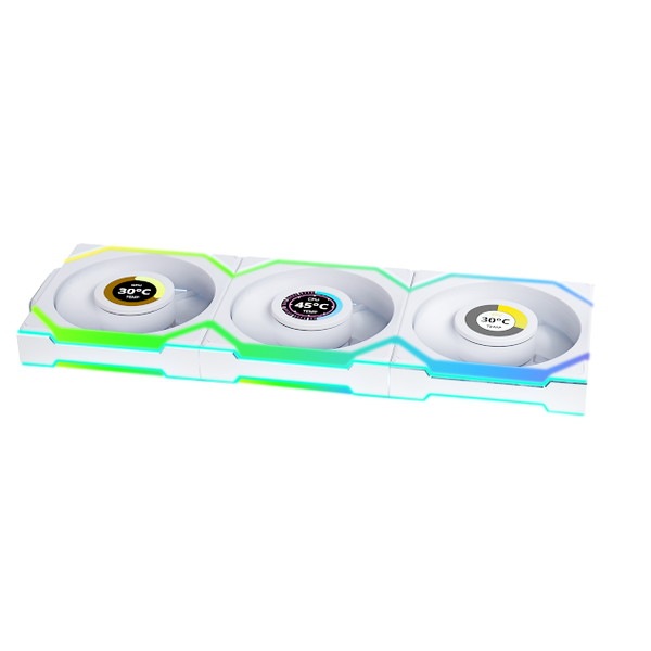 LIAN LI �磻��쥹 ARGB�ե��� UF-SL120-LCD-WLS-1W LCD��� ���ž ���󥰥�ѥå� 120mm �ۥ磻�� �ڥ���󥻥��Բġ��̳�ƻ����Υ�������Բġ�