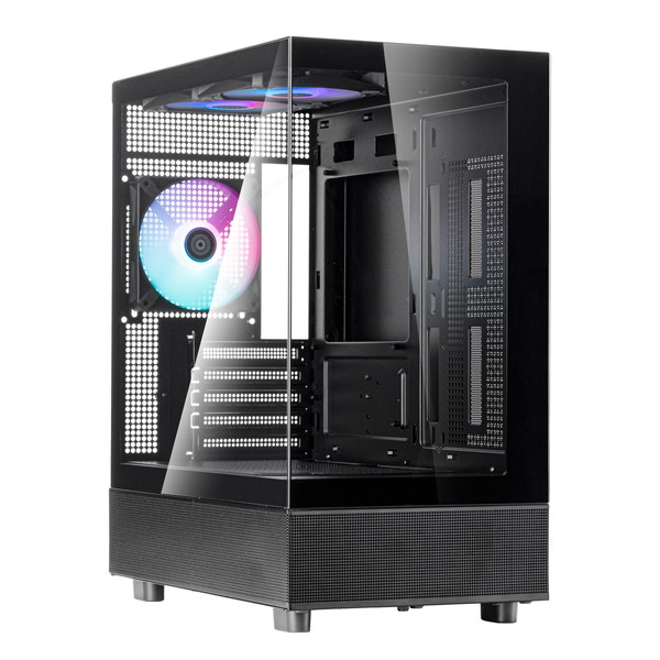 SilverStone Micro-ATX������ SST-LD04-B-ARGB �֥�å� ��ĥ���ɹ� �ԥ顼�쥹�ߥ˥��PC������ �������饹 �б��ե�����ե�������MicroATX/Mini-ITX�ڥ���󥻥��Բġ��̳�ƻ����Υ�������Բġ�-������-