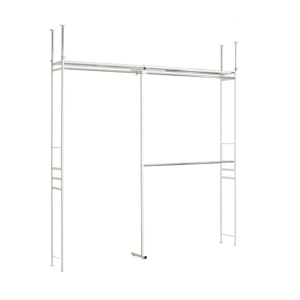 ツッパリクローゼットハンガーラック(奥行30cmロータイプ) スーパーワイド SK-80L SW(WH) ホワイト 白 壁面収納 つっぱり棒 -お取り寄せ品-【代引・日時指定・北海道沖縄離島配送不可】 エスエイ企画 0176-4562441970701-ds