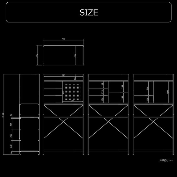 Bauhutte デスクサイドラック ボックスタイプ BHS-760-BK フルタワーPC格納 スライド扉式目隠し収納 ブラック 【代引・日時指定・キャンセル不可・北海道沖縄離島配送不可】 -メーカー直送- ※メーカー在庫潤沢