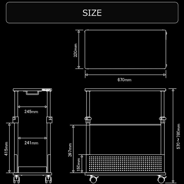 Bauhutte 昇降式L字デスク BHD-820H-BK 無段階高さ調節 ロック付きキャスター&取っ手搭載 ブラック 【代引・日時指定・キャンセル不可・北海道沖縄離島配送不可】 -メーカー直送- ※メーカー在庫潤沢