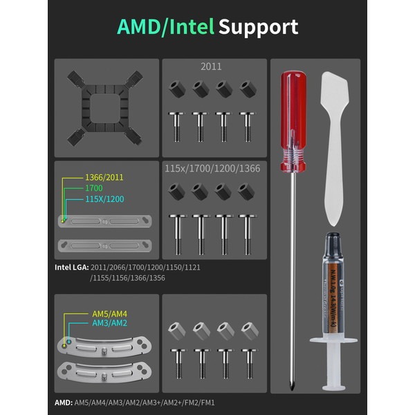 upHere デュアルファン空冷CPUクーラー UE2T6 白 【キャンセル不可・北海道沖縄離島配送不可】
