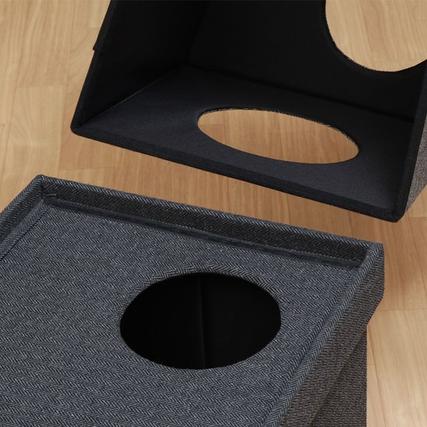 不二貿易 ペットハウスキューブ2段 GY/BK FB-GW11 商品コード53713【代引・日時指定・キャンセル不可・北海道沖縄離島配送不可】 -お取リ寄せ-