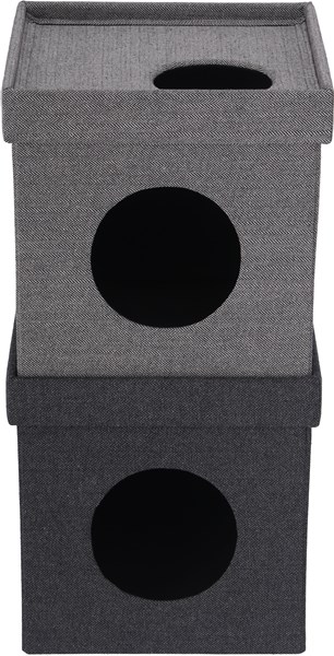 不二貿易 ペットハウスキューブ2段 GY/BK FB-GW11 商品コード53713【代引・日時指定・キャンセル不可・北海道沖縄離島配送不可】 -お取リ寄せ-