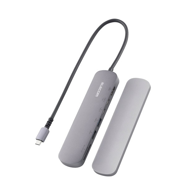 ELECOM エレコム DST-C20SV Type-C ドッキングステーション アルミボディ 固定用スタンド付き USB-A×2 HDMI×1 USB-C×2 SD+microSDカードスロット シルバー【キャンセル不可・北海道沖縄離島配送不可】