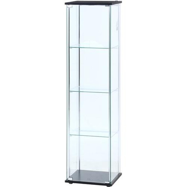 不二貿易 ガラスコレクションケース 4段 LED TMG-G21 BK 商品コード99490【代引・日時指定・キャンセル不可・北海道沖縄離島配送不可】 -お取リ寄せ-