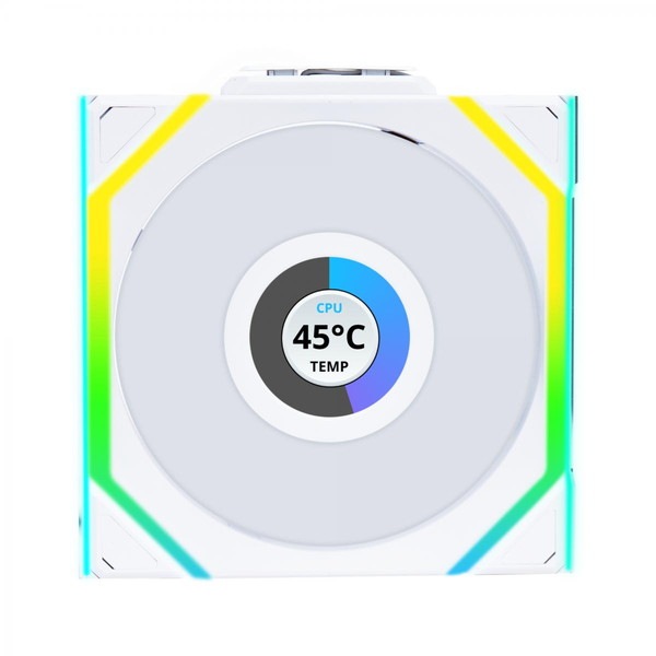 LIAN LI �磻��쥹 ARGB�ե��� UF-SL120-LCD-WLS-3W LCD��� ���ž �ȥ�ץ�ѥå� 120mm �ۥ磻�� �ڥ���󥻥��Բġ��̳�ƻ����Υ�������Բġ�