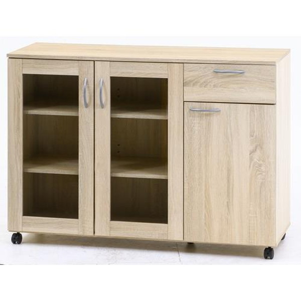 不二貿易 キッチン収納キャビネット 115×40 6538 商品コード99904【代引・日時指定・キャンセル不可・北海道沖縄離島配送不可】 -お取リ寄せ-